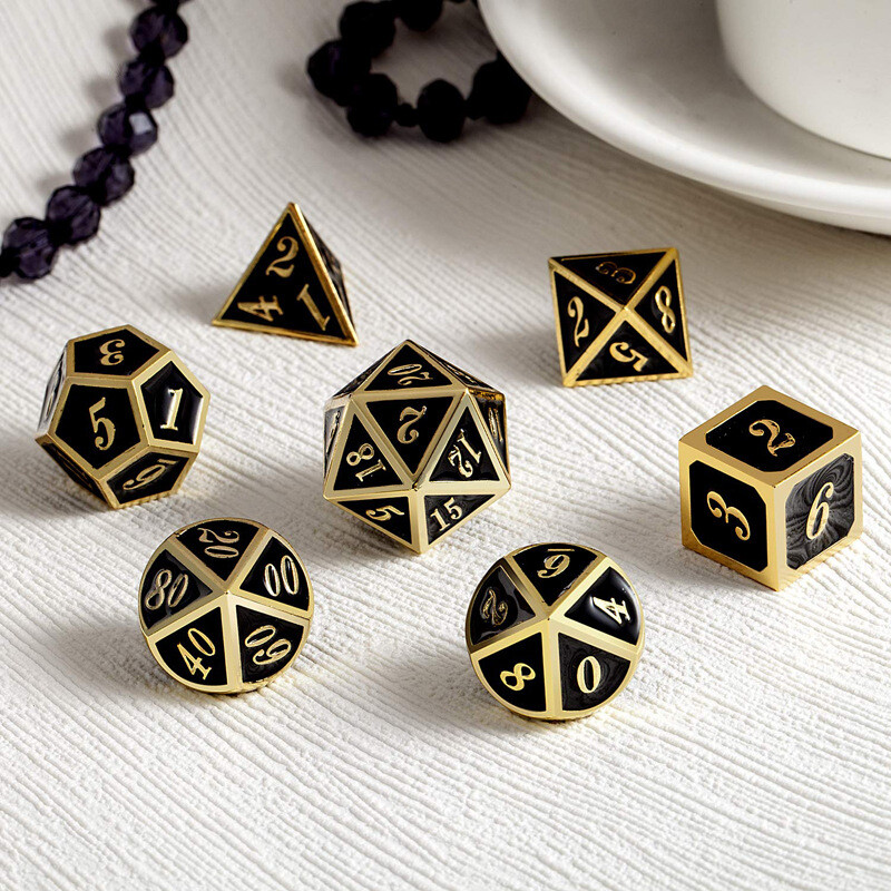 7pcs Polyhedral Metal Dice Sets For Role Playing Game RPG