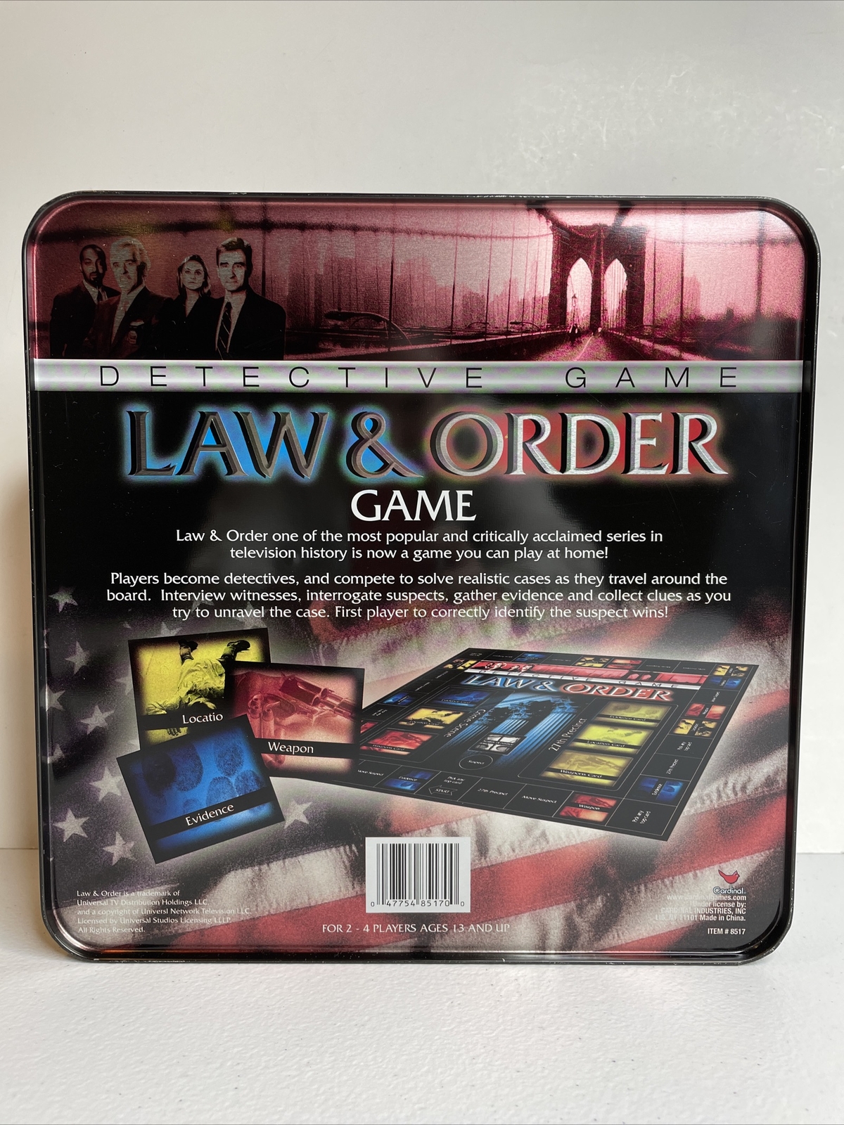 Law & Order Detective Game In Tin 2-4 Players Ages 13+ NEW