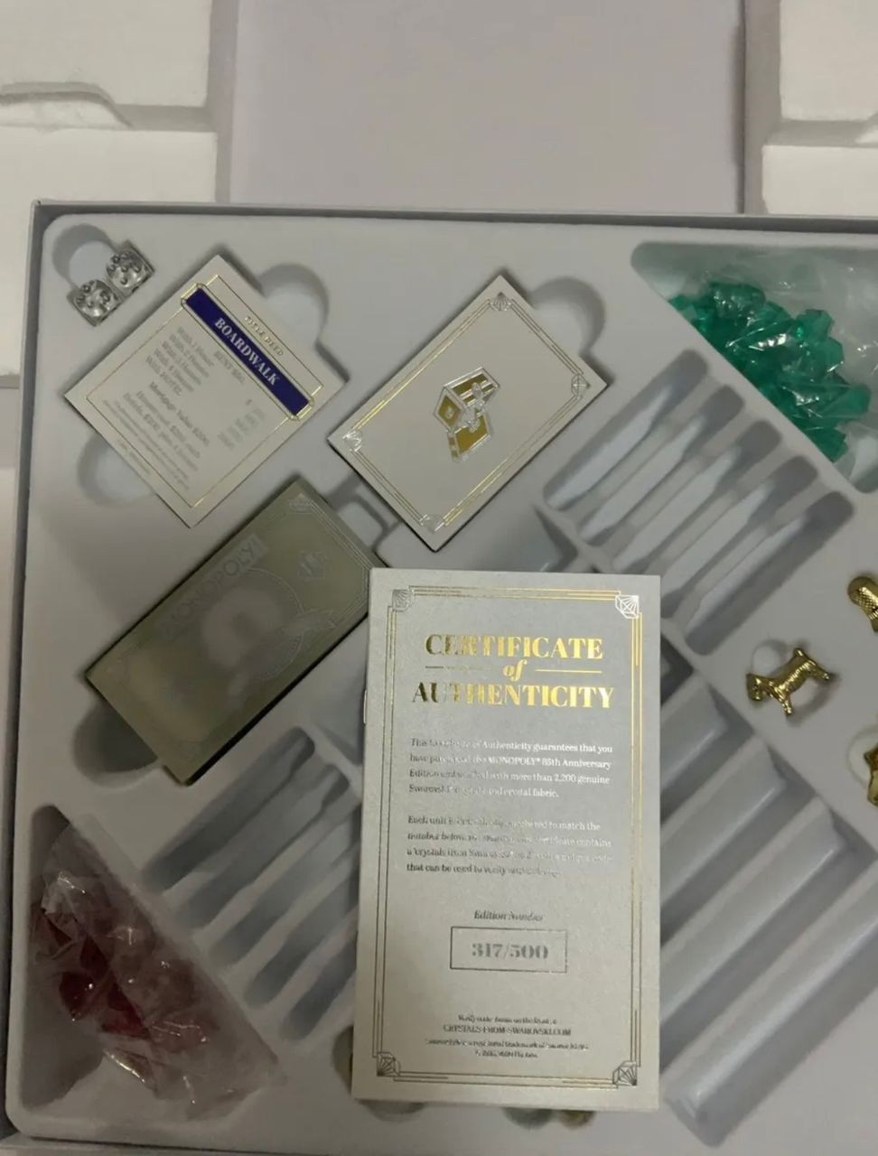 💎Monopoly 85th Anniversary Edition Board Game Swarovski Crystals Clear /500