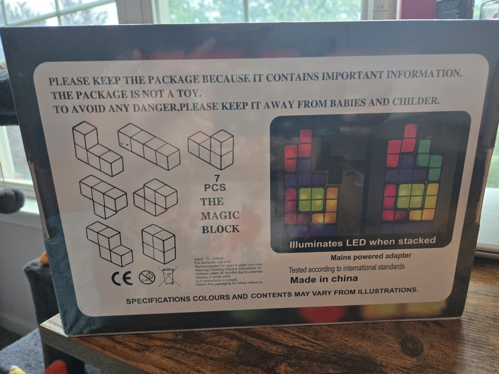 The Magic Block, NEW/Sealed, Brick Game, LED Light, Multicolor, 7 Pieces