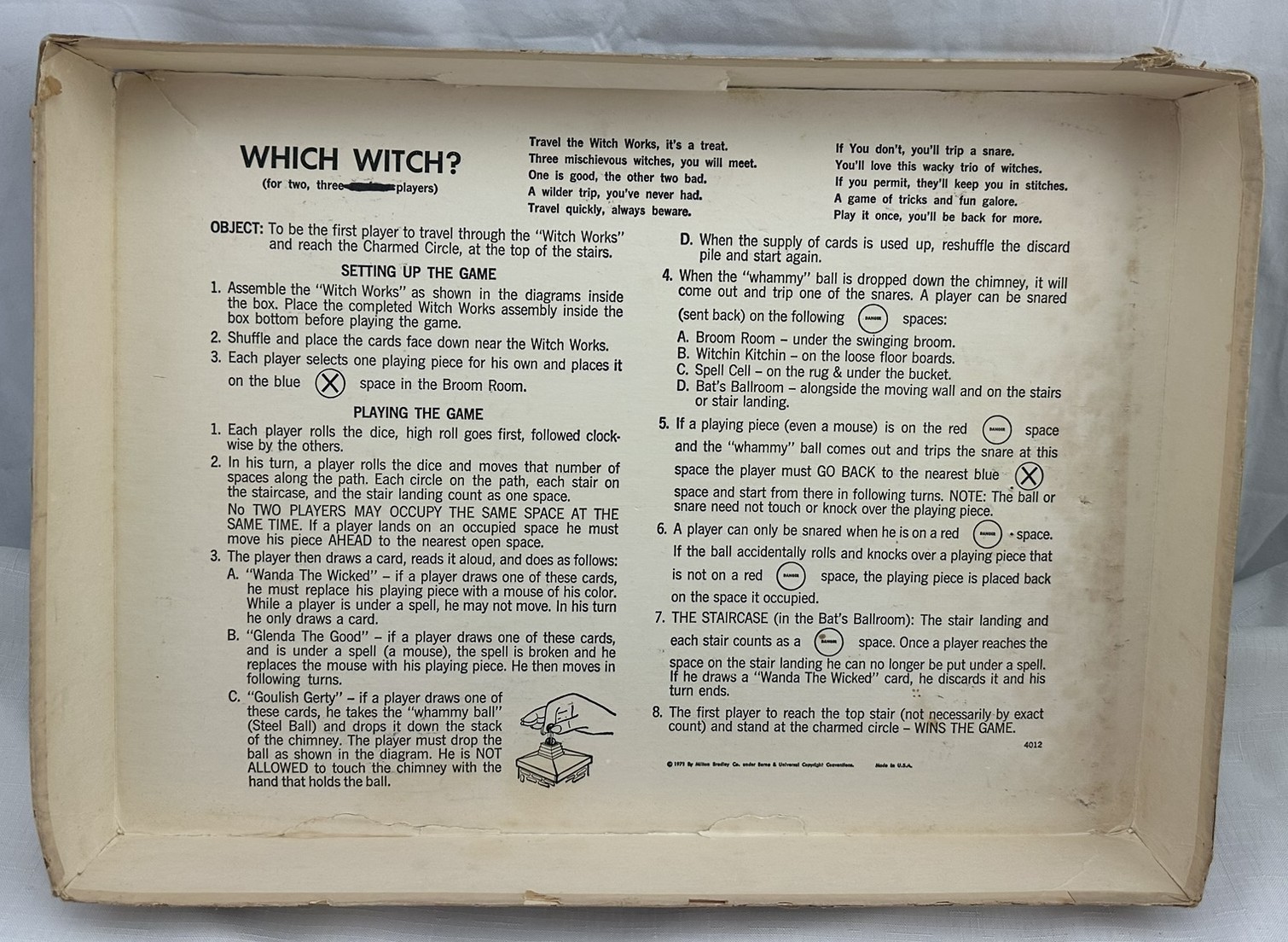 1970 Which Witch? Game by Milton Bradley Complete in Good Condition FREE SHIP