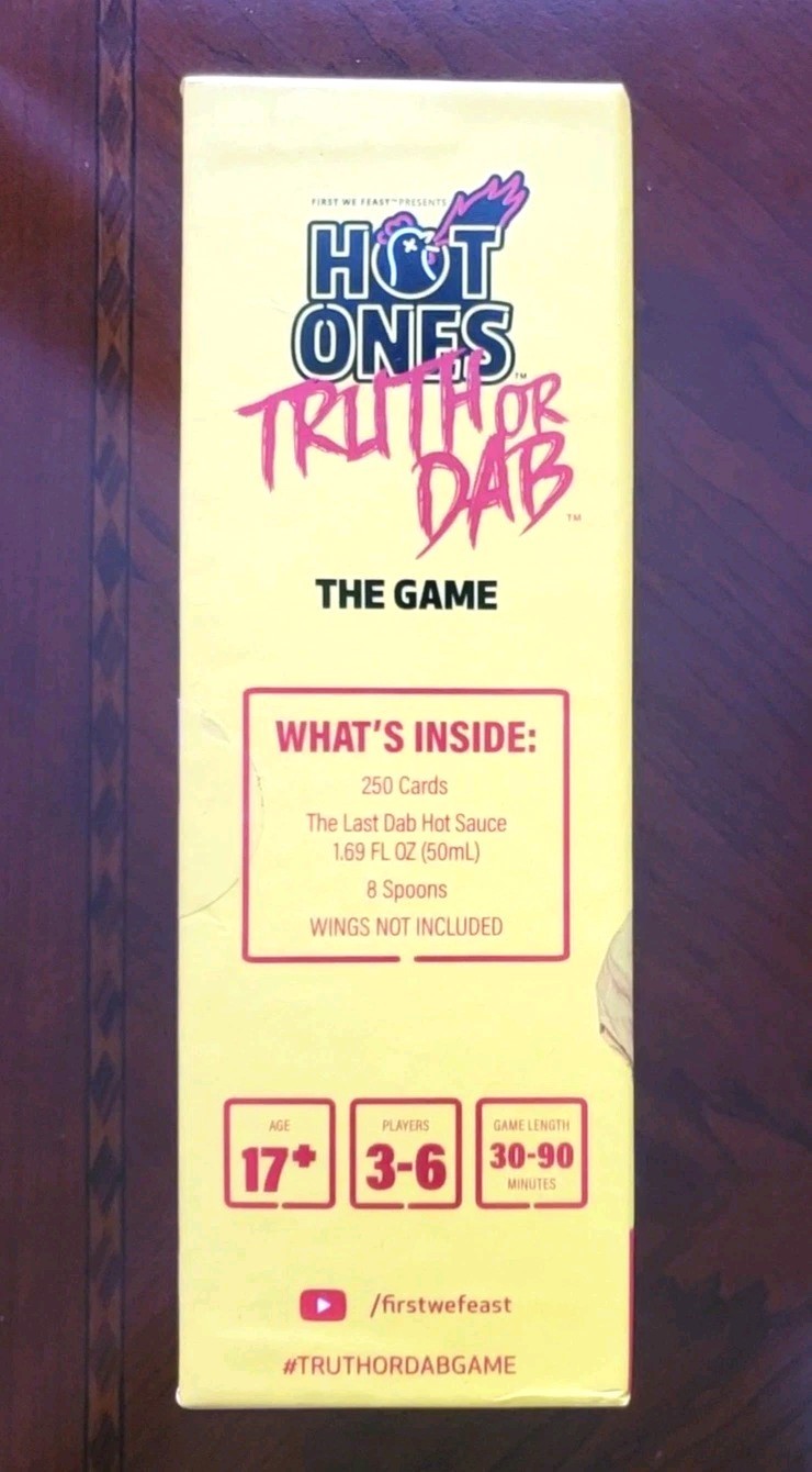 Hot Ones Truth or Dab Party Challenge Game Last Dab Hot Sauce Included New Seal