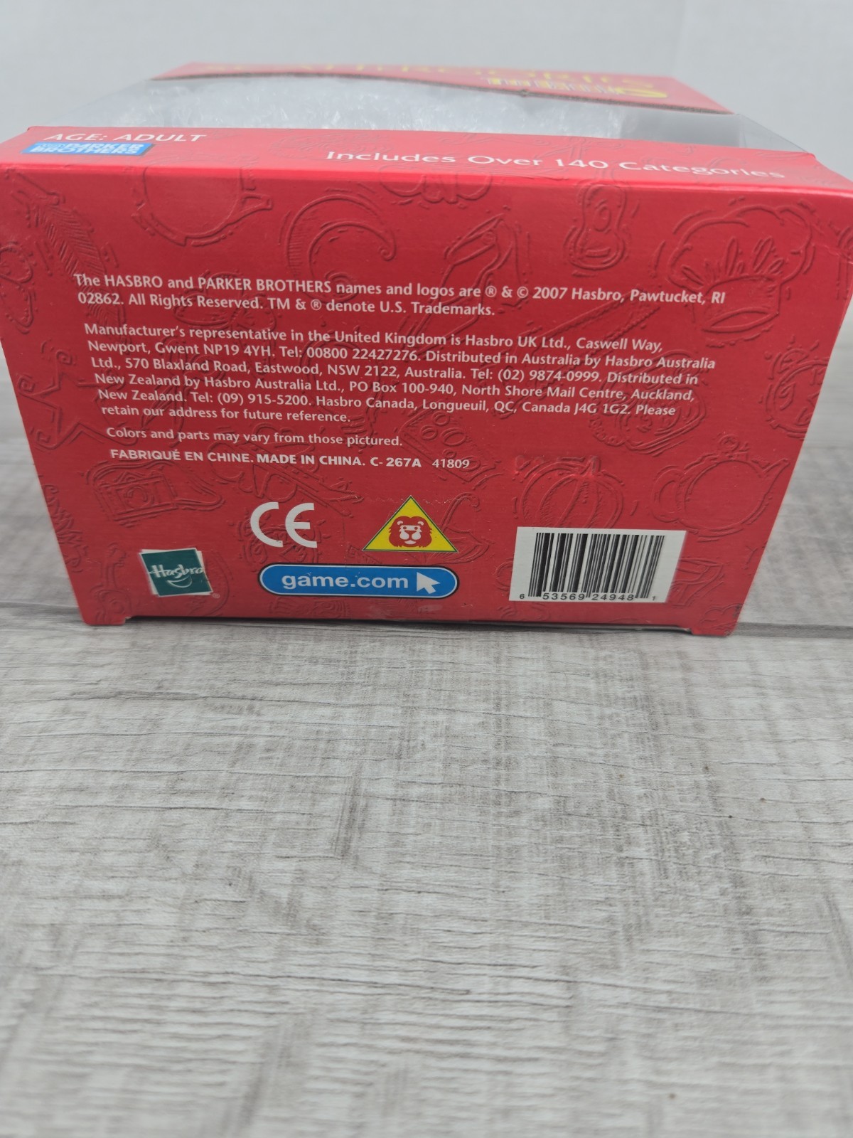The Game of Scattergories To Go! Parker Brothers