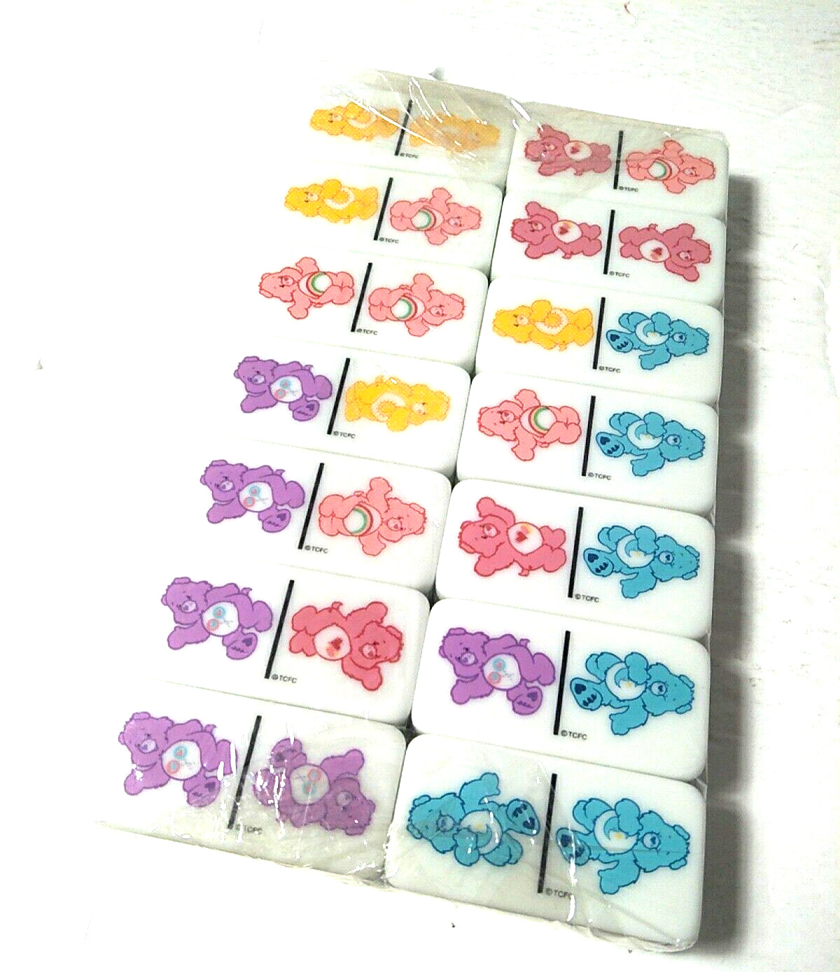 Care Bears Domino Game In Collectible Tin Box 28 Piece Colorful Dominoes 2003