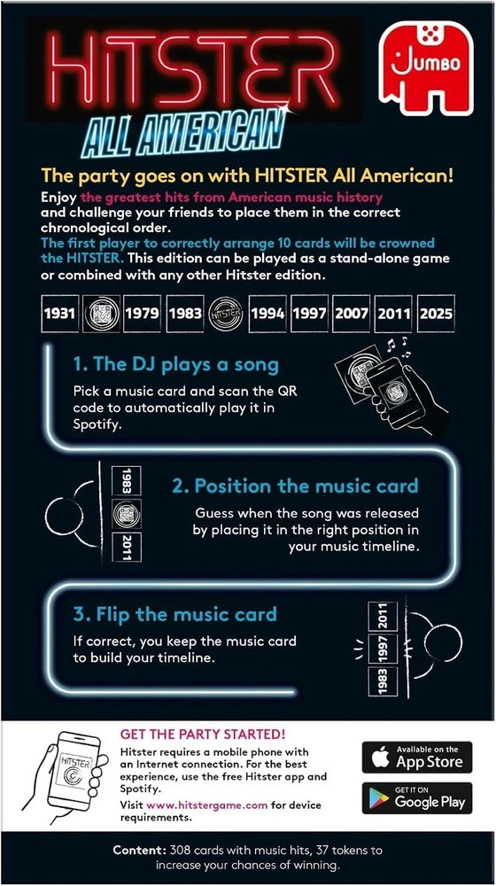 Hitster – All American, Fun Music Quiz Card Game, 2-10 Players – 300 Best Ame…