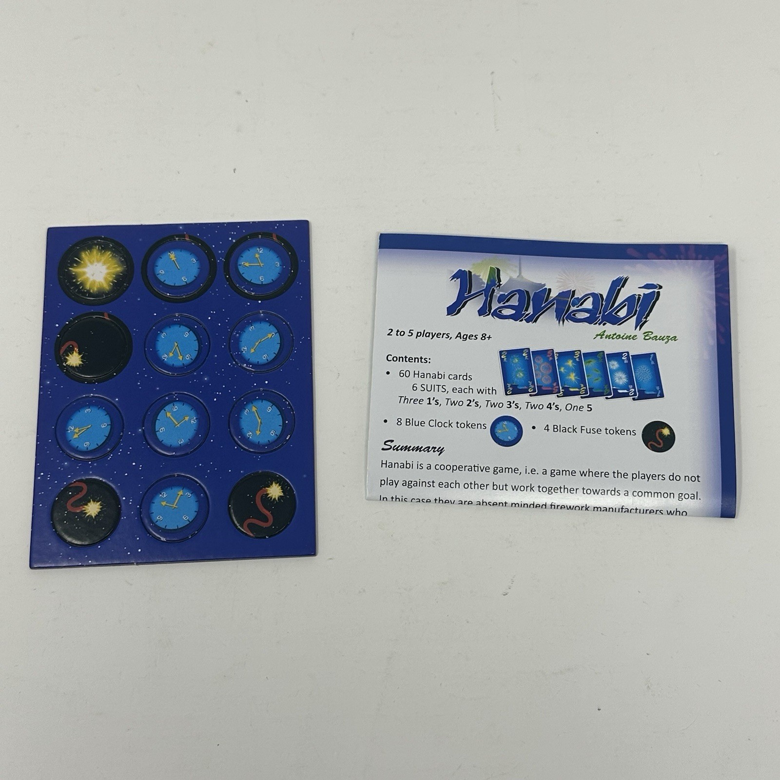 Hanabi 2017 Fireworks Card Game Antoine Banza R&R Games Unused & Complete