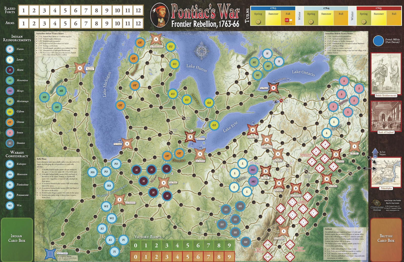 Compass Games Pontiac’s War: Frontier Rebellion, 1763-1766 NISW Fast Shipping