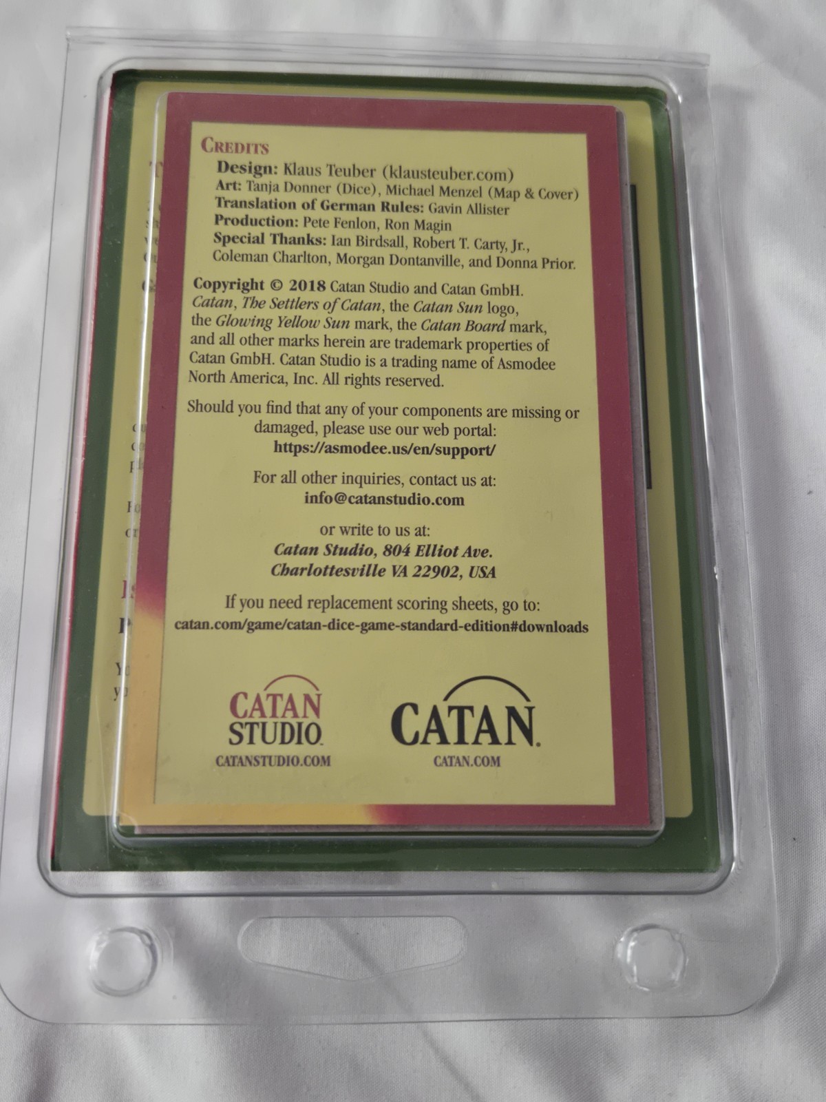 New! Settlers of Catan Dice Game Klaus Teuber Roll*play*settle