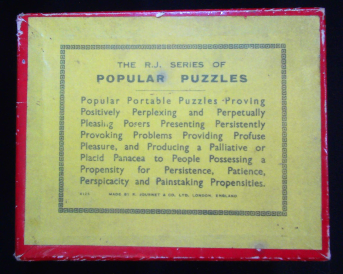 R JOURNET Pigybak Puzzle Vintage 1940s Dexterity Game England Original Glass Box