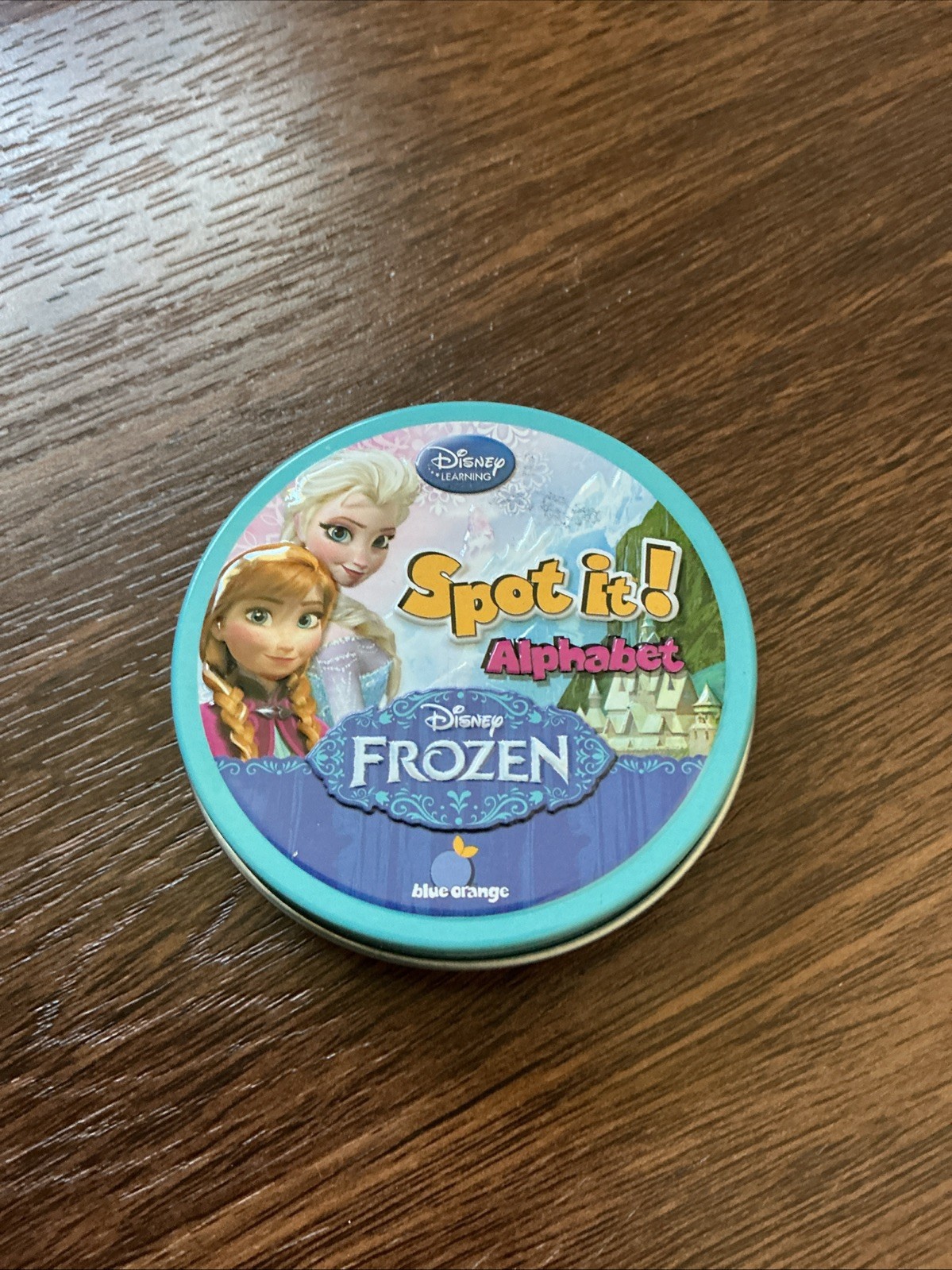 Spot It Disney Frozen Family Spot The Match to Learn Alphabet Card Game Tin 2014