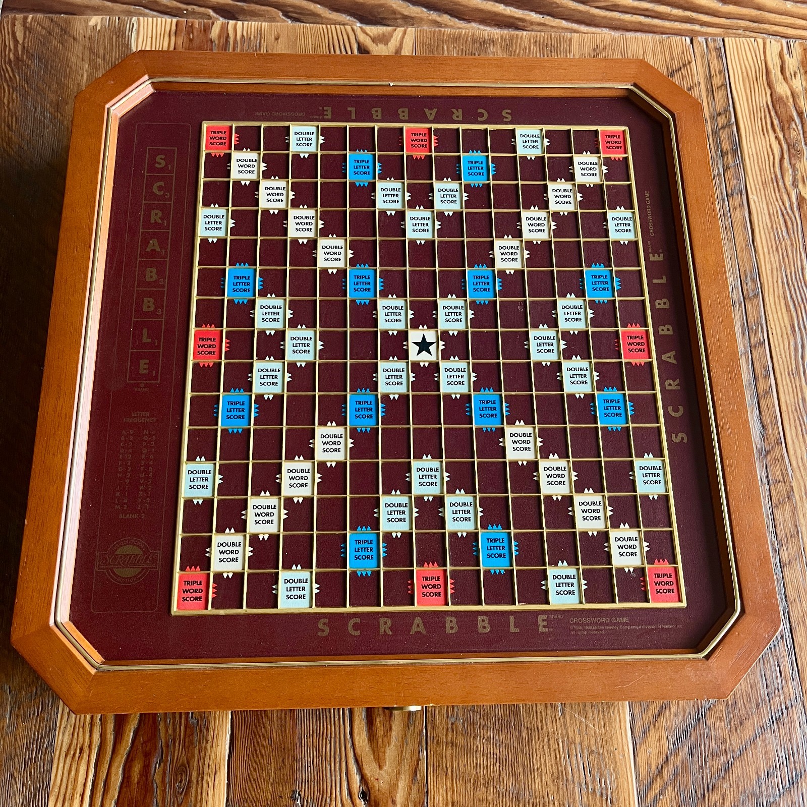 Scrabble Franklin Mint 1990 Collector’s Edition 24K Gold Plated Tiles Wood EUC