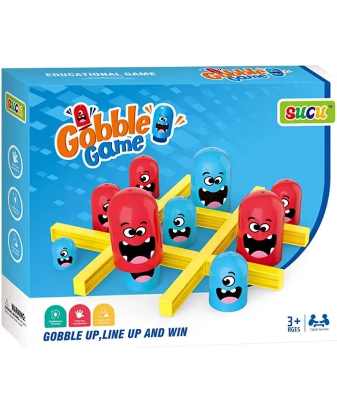 Tic Tac Toe Big Eat Small Gobble Board Game Parent-Child Interactive Educational