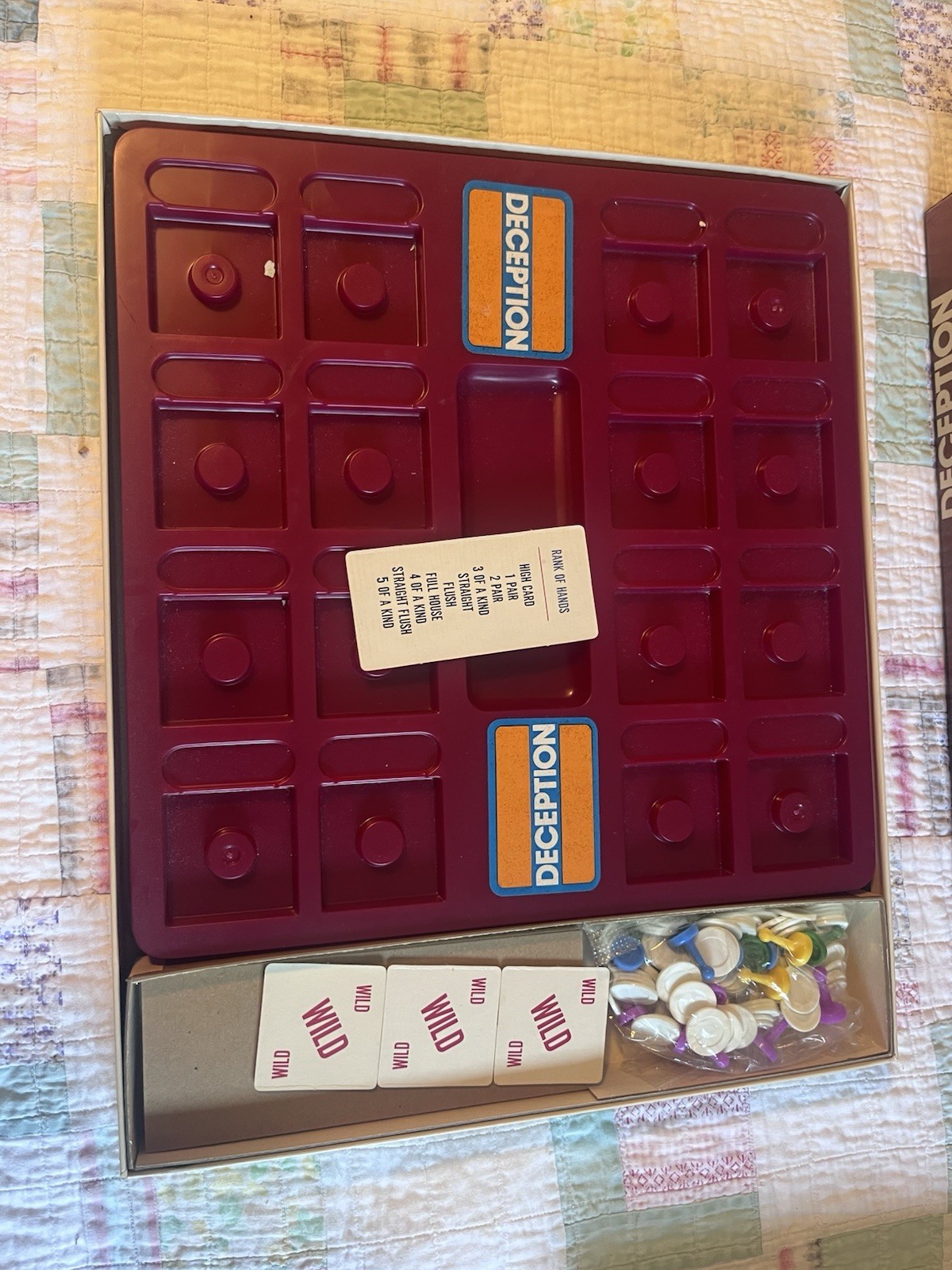 Milton Bradley Deception The Memory Poker Game Vintage 1975
