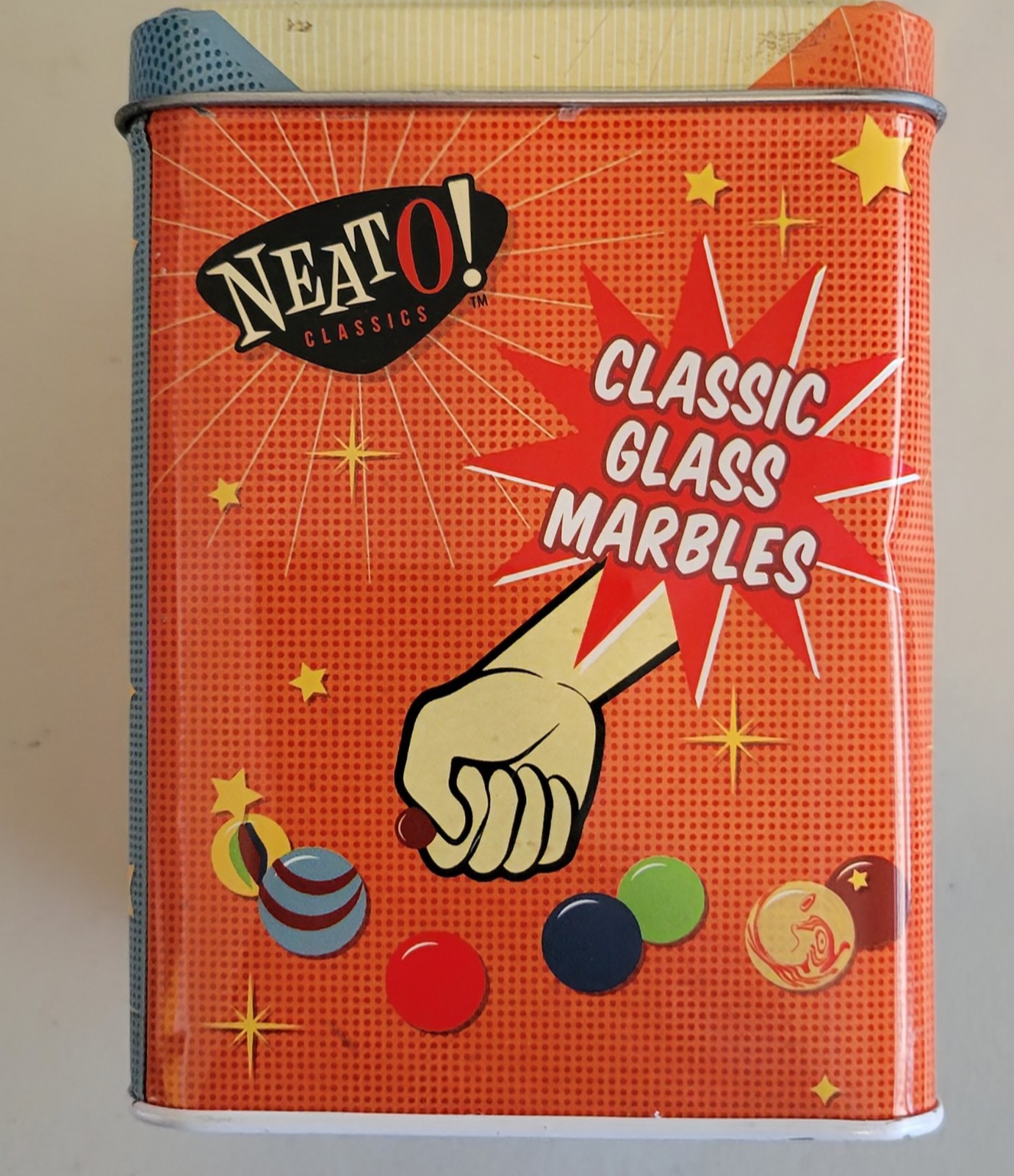 Neato! Classics Marbles In A Tin Box by Toysmith – Retro Nostalgia Glass…