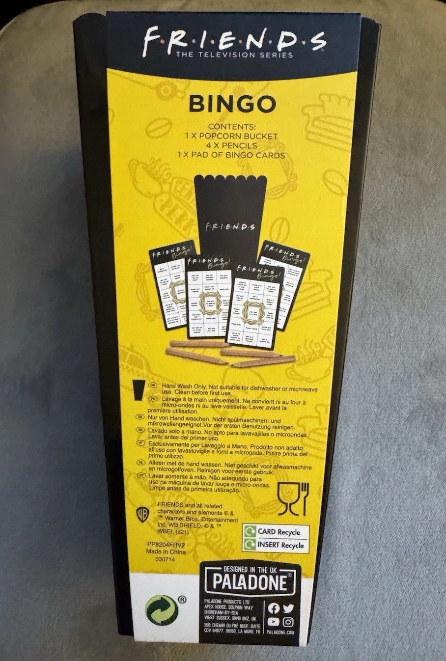 FRIENDS TV Show Bingo Cards and Popcorn Bucket Officially Licensed New Game