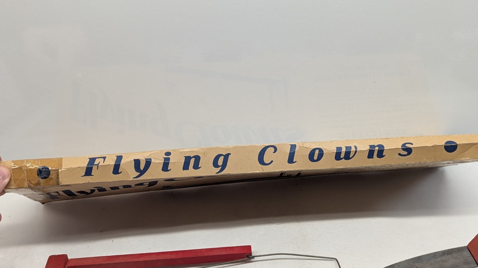 1920s Vintage Rare Flying Clowns Toy Dutch Novelty Wood Flip Game Pieces Circus