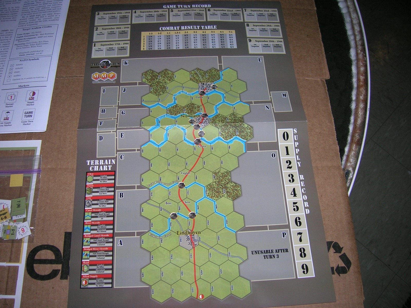 Multiman Wargame Target Arnhem – Across 6 Bridges Bagged punched COMPLETE