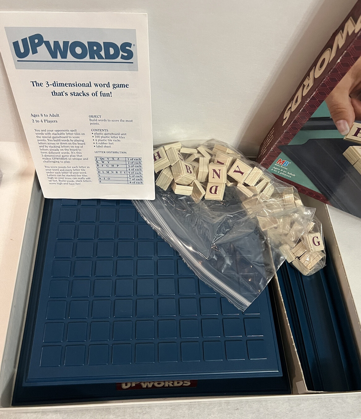 UpWords 1997 3Dimensional Complete Word Game Expanded 10×10 Grid Ages 8 To Adult