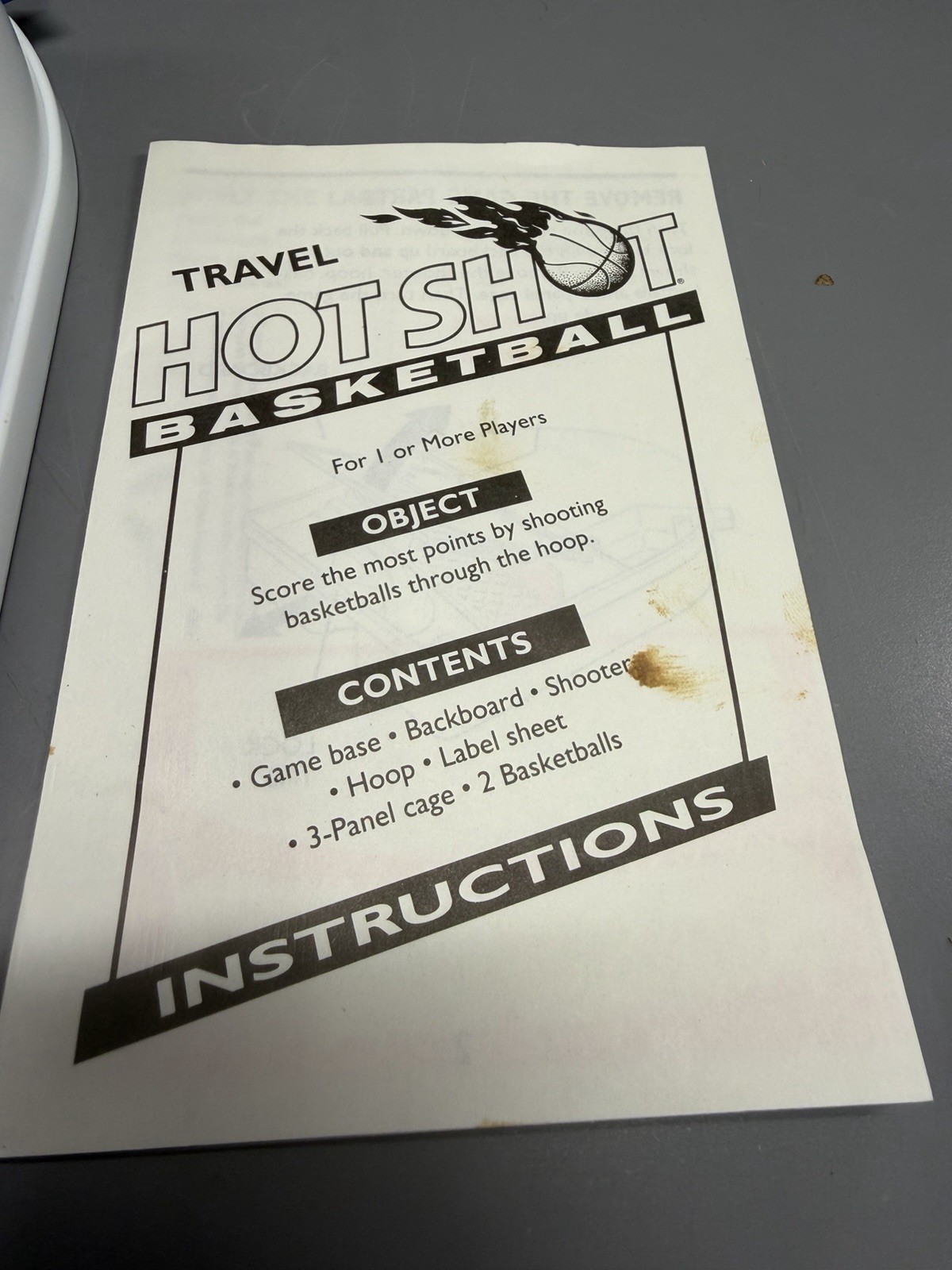 Hot Shot Basketball Vintage 1992 Motorized Travel Game Milton Bradley Complete