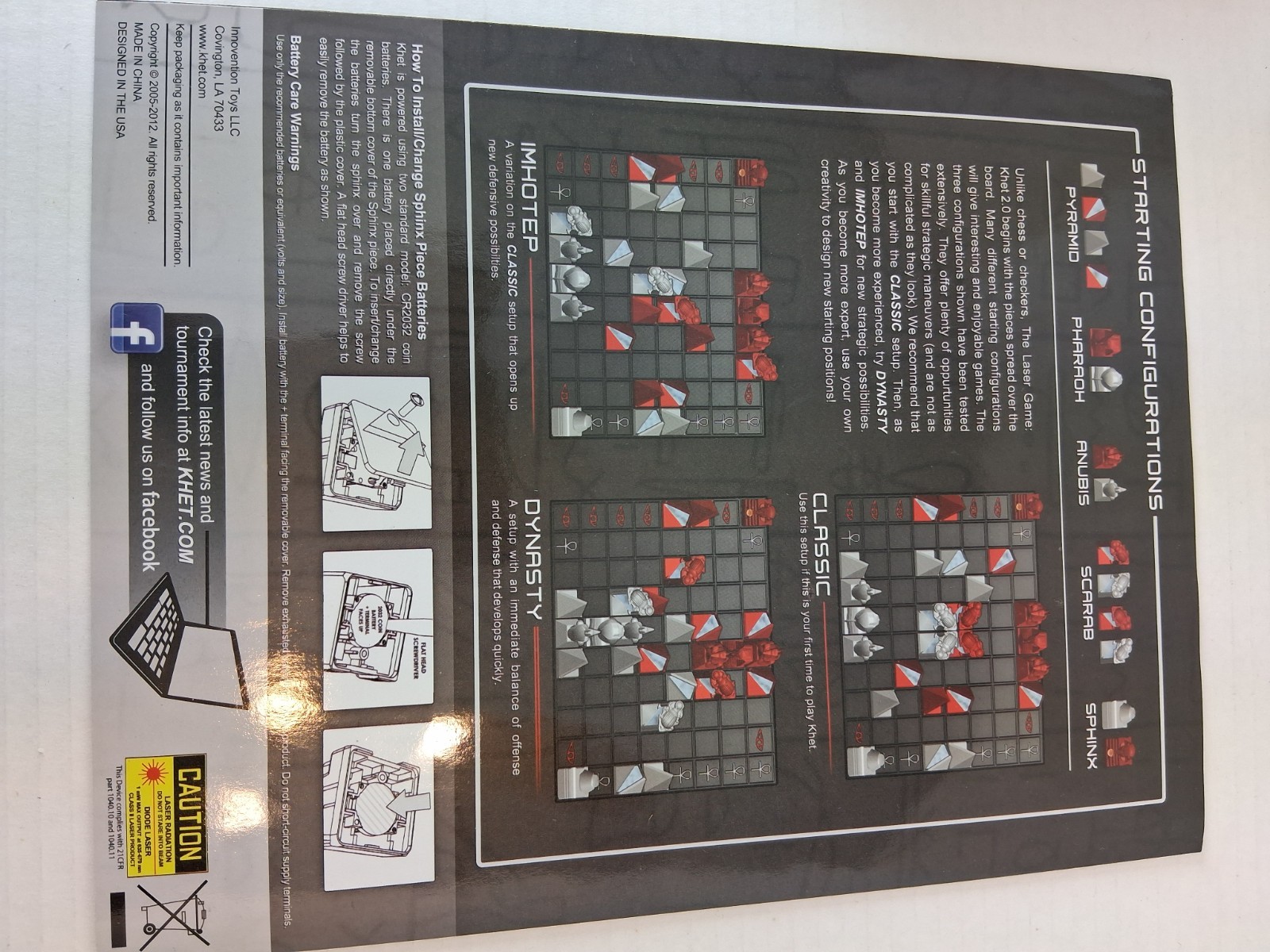 Laser Khet 2.0 Strategy Board Game Mensa Toy Of The Year Finalist TESTED WORKS!