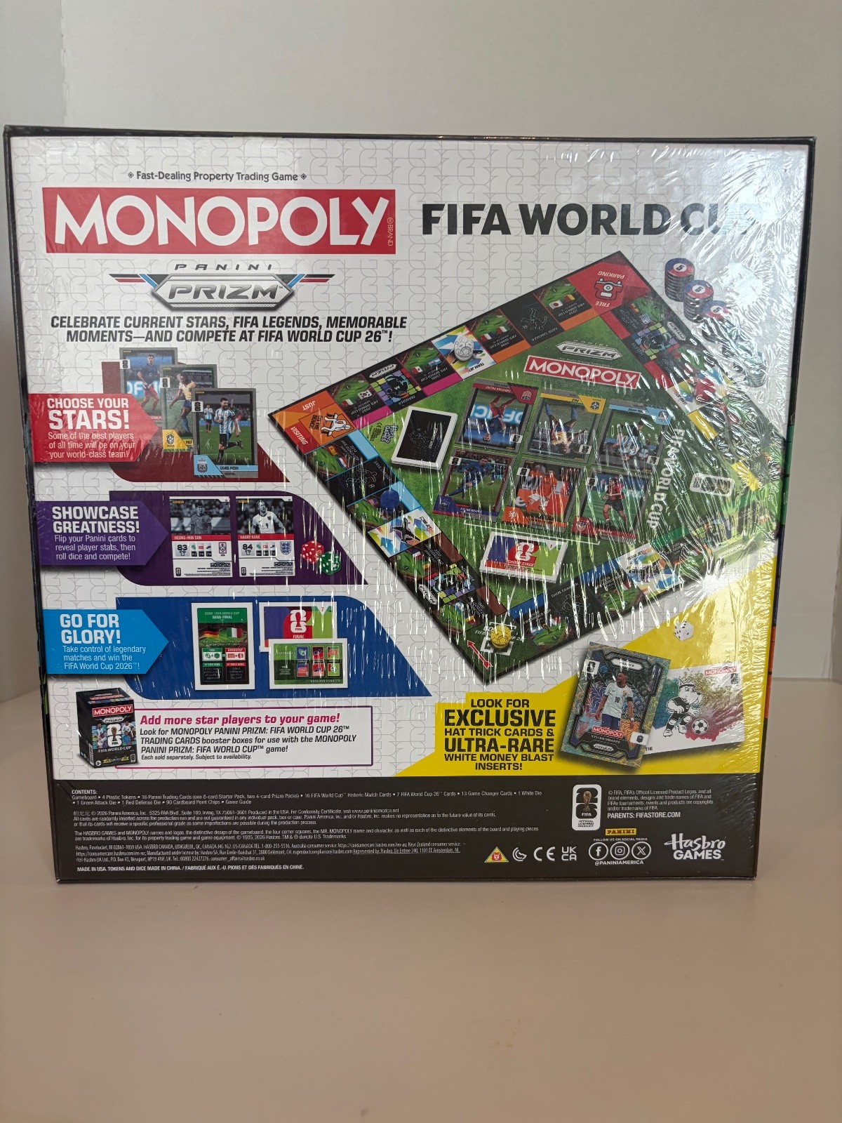 NEW Monopoly Panini Prizm FIFA World Cup Board Game Hasbro Games Exclusive Pack