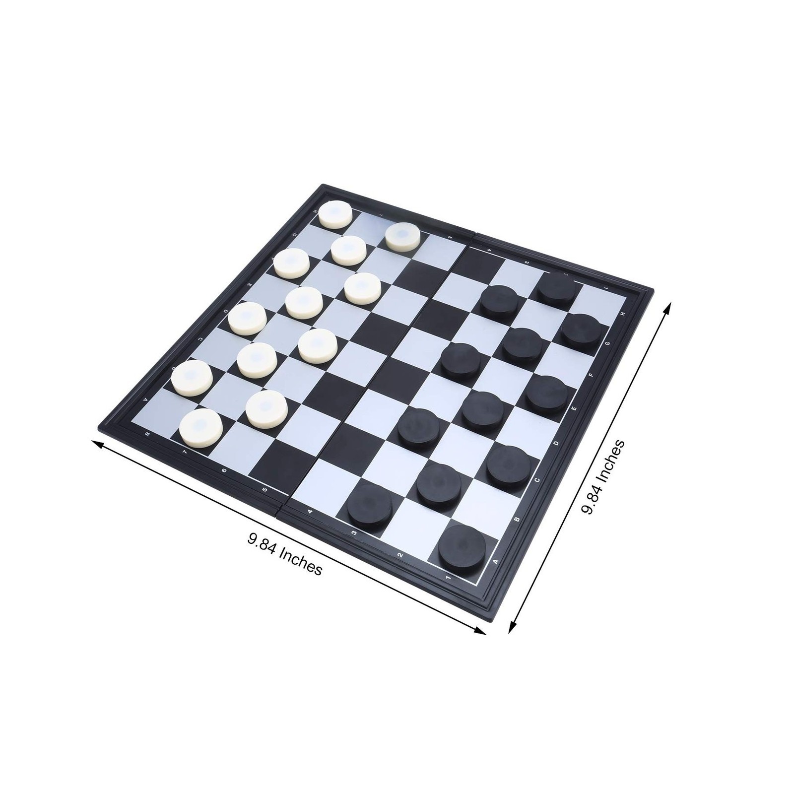 Magnetic Travel Checkers Board Game Set with Folding Board Family Educational…