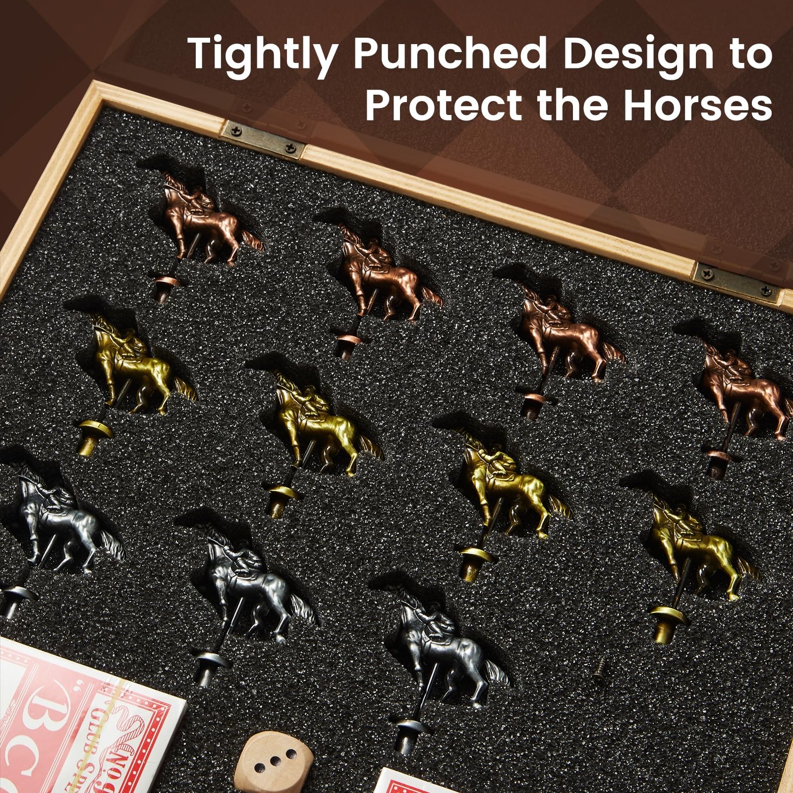 Horse Racing Board Game with 11 Luxury Metal Horses, Horse Race Board Games H…