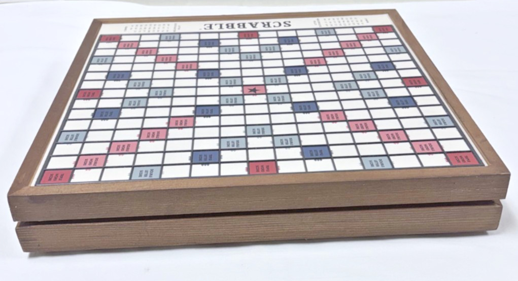2019 WS GAME COMPANY DELUXE ED. SCRABBLE ROTATING WOOD COLLECTOR GAME SET EUC