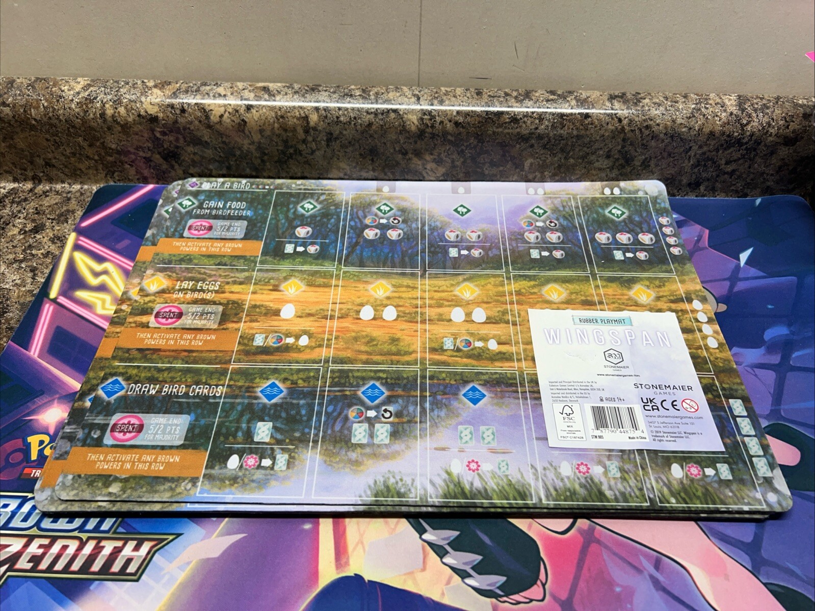 One Wingspan Natural Double-Sided Rubber Playmat Premium Playmat Wingspan