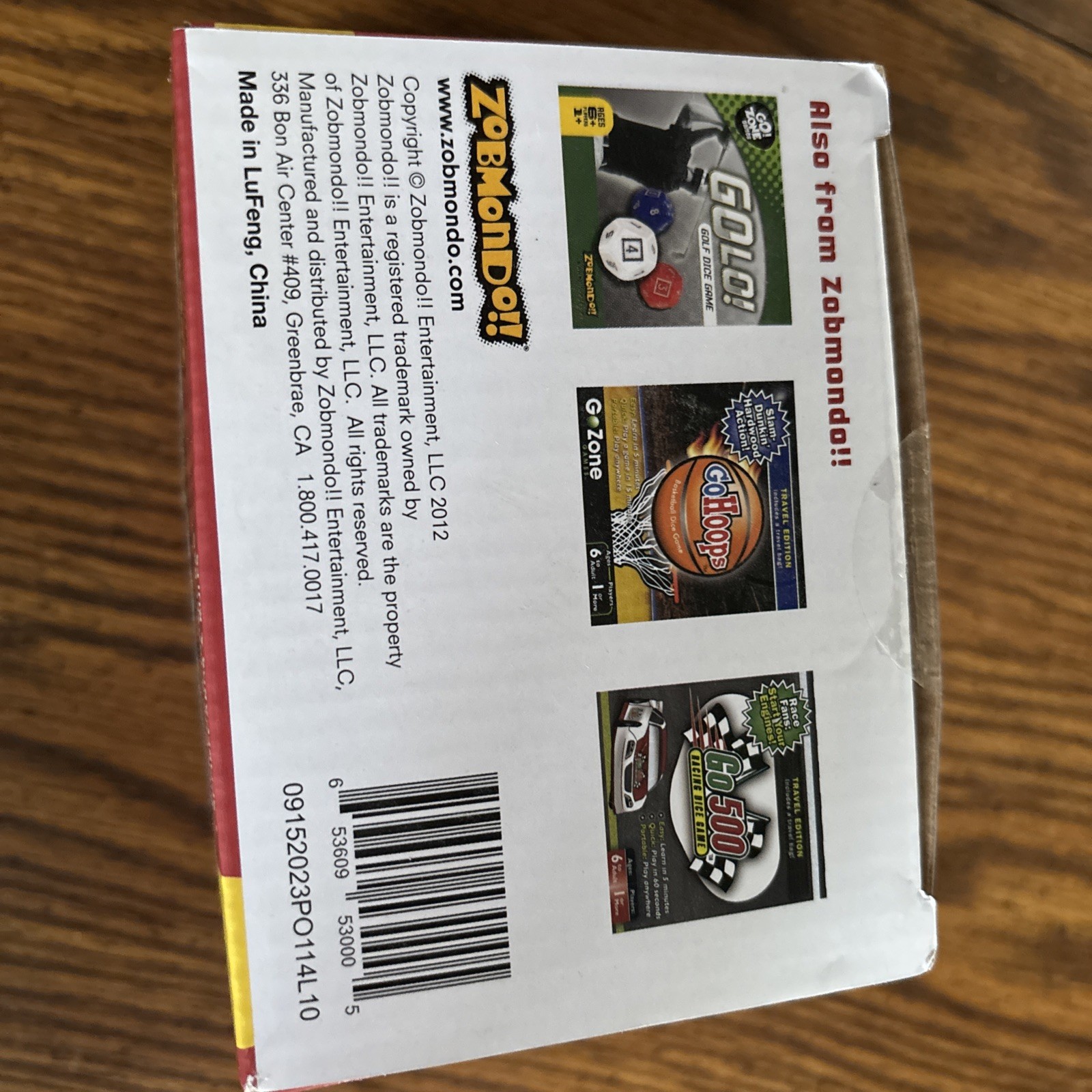 Zobmondo GO LONG Football Dice Game Complete -w/Instructions Ages 8+ LN