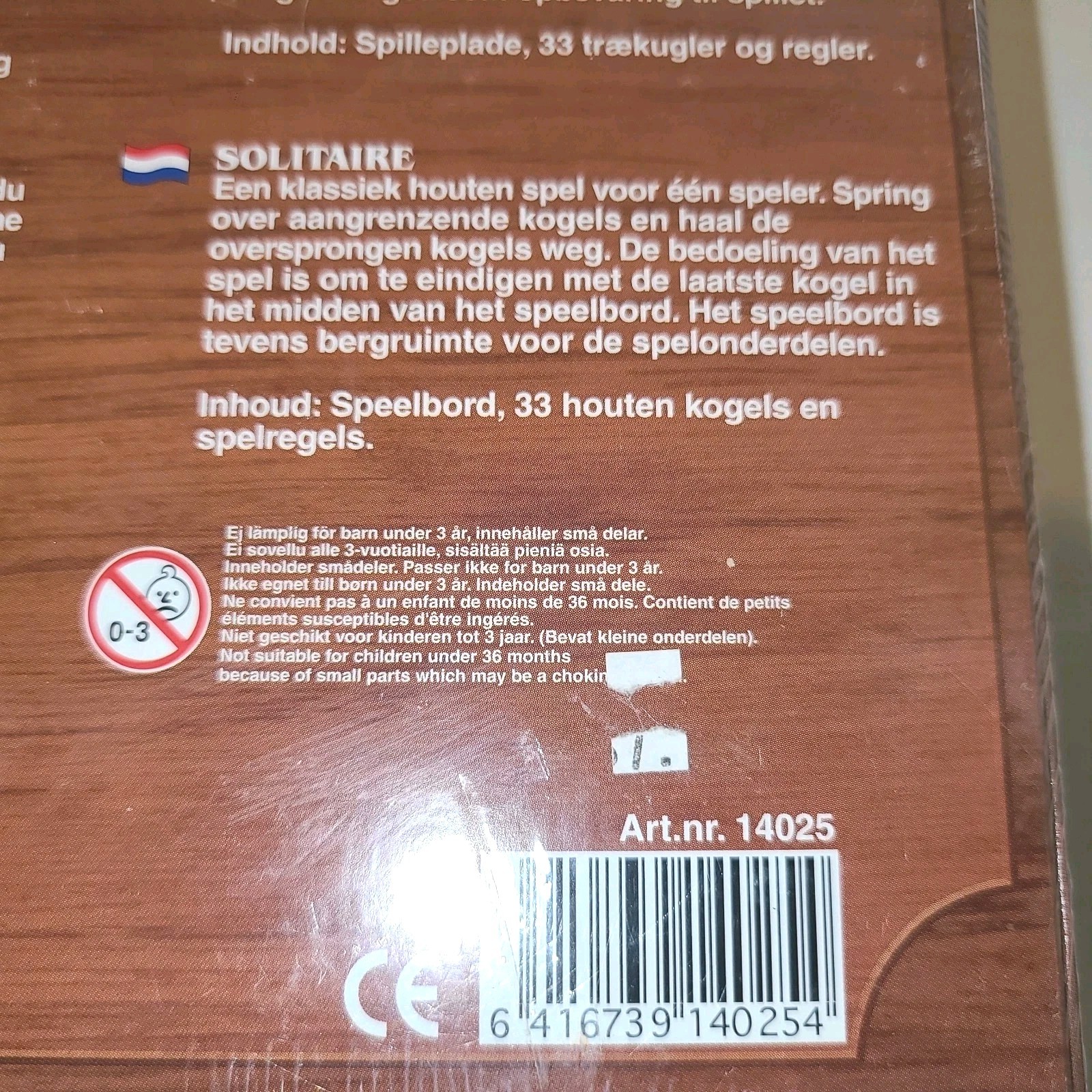 Solitaire Wooden Classic Game by Tactic New In Box