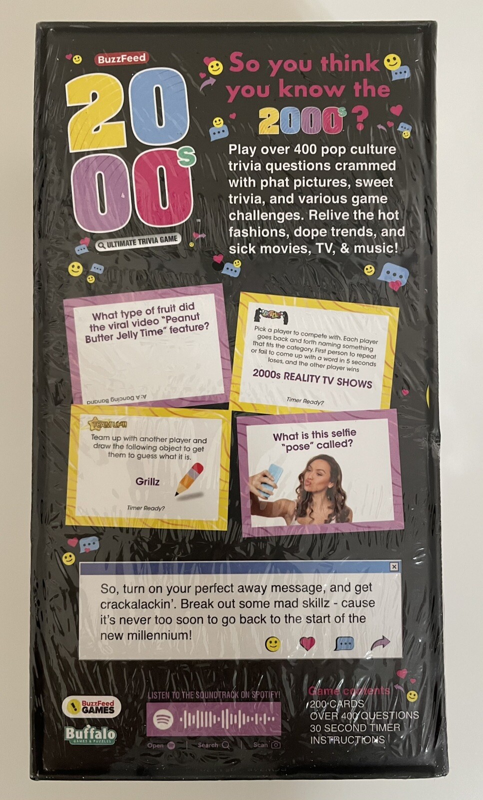 BuzzFeed 2000s Ultimate Trivia Game 3+ Players Ages 14+ 200 Cards Party Game
