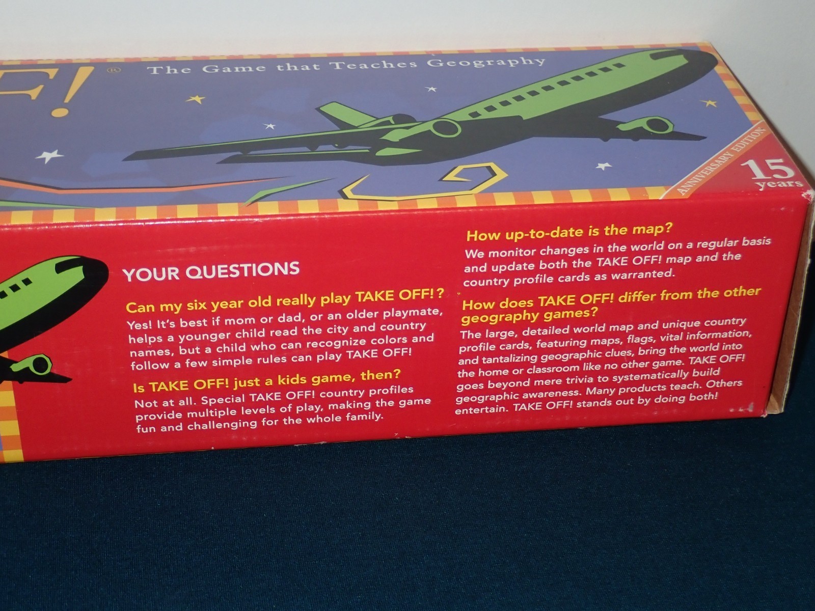 Take Off Geography Board Game 15th Anniversary Edition Complete