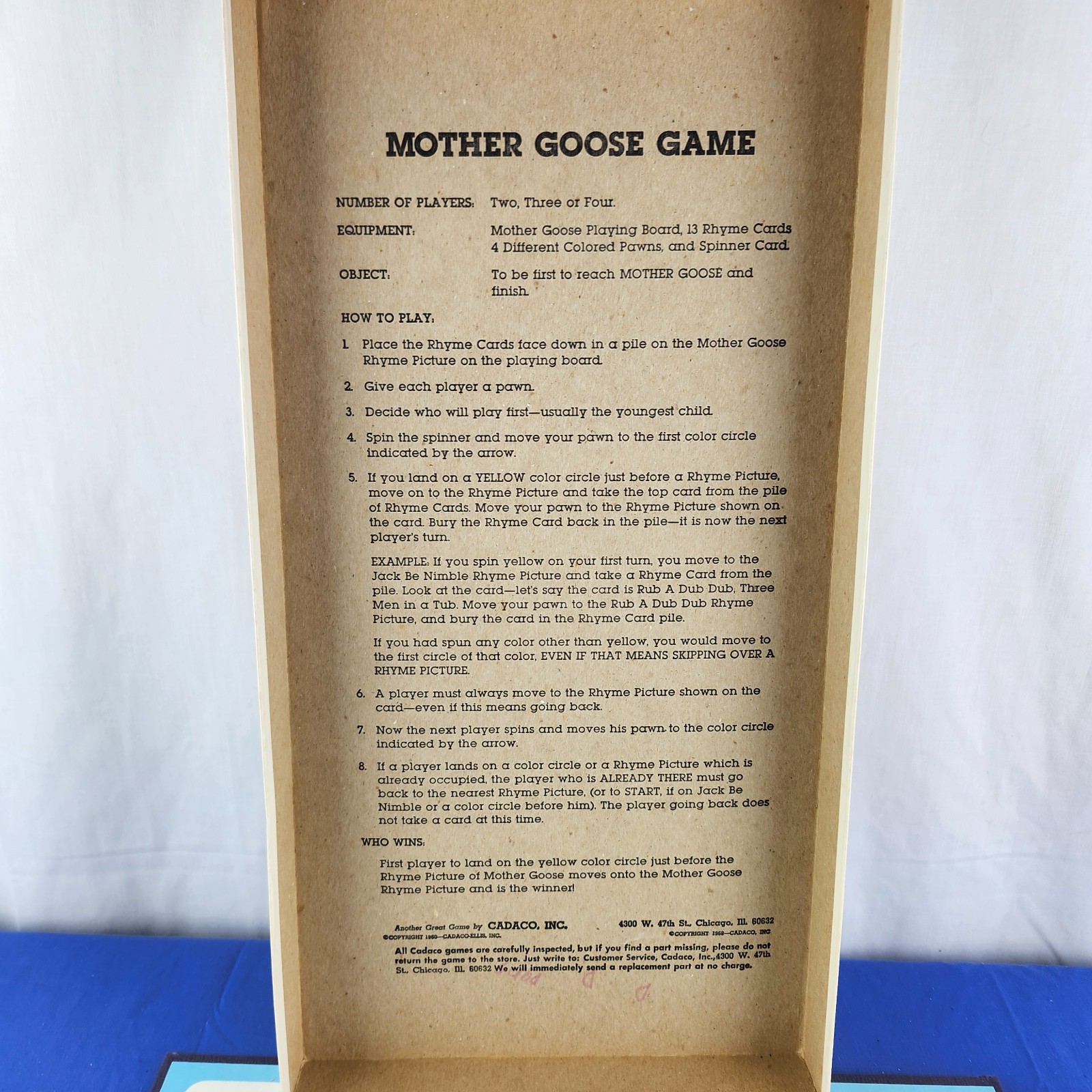 Vintage The Mother Goose Game (1971) by Cadaco *Complete*