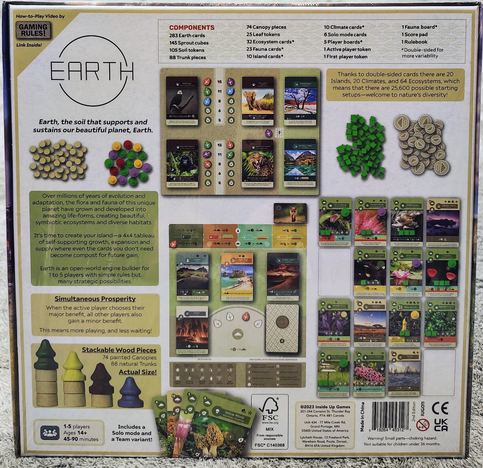 EARTH Board Game Maxine Tardif Inside Up Games BRAND & NEW SEALED