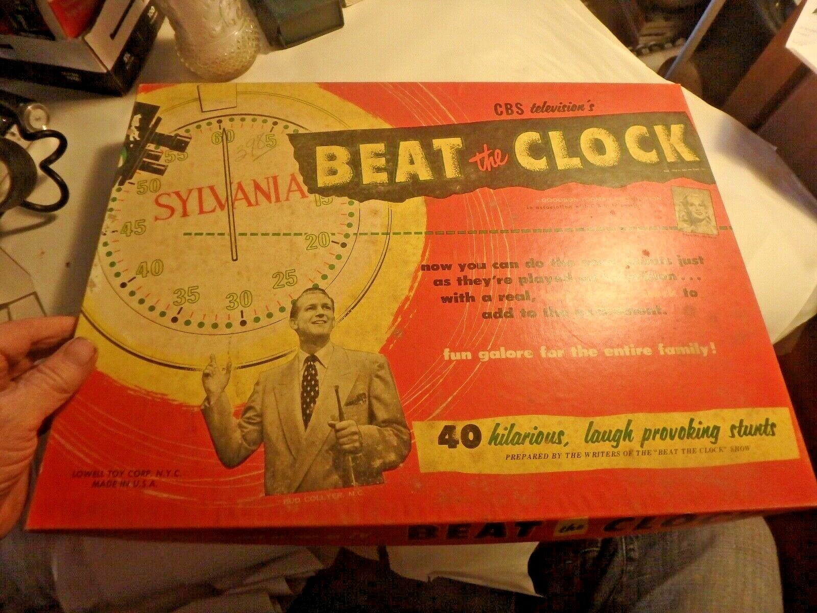 BBBB-VINTAGE Lowell toy co. game BEAT THE CLOCK v. good box- incomplete ???