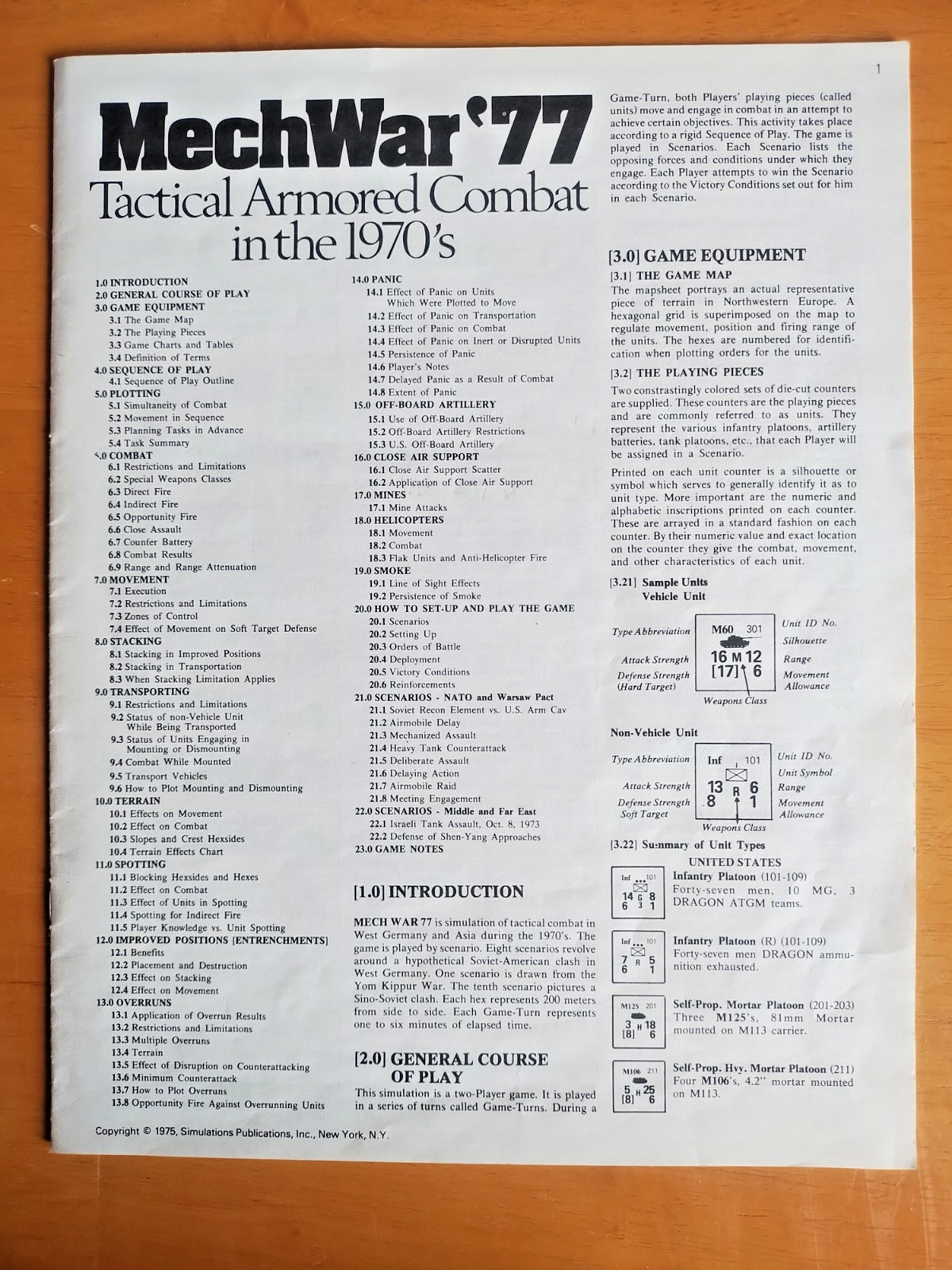 MechWar ’77 Designer’s Edition Wargame SPI 1975 Tactical Armored Combat 1970s