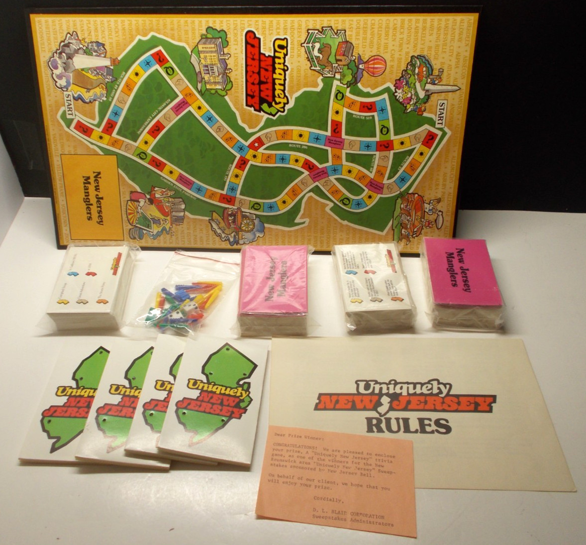 Vintage Uniquely New Jersey Board Game 1986 New Jersey Bell Yellow Pages