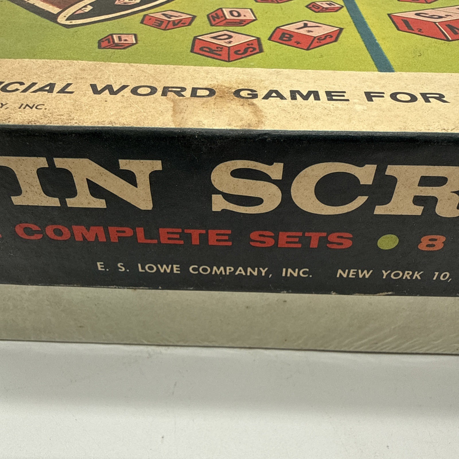 Vintage 1965 Twin Scribbage Board Game by Lowe Co. Complete Word Play NIB