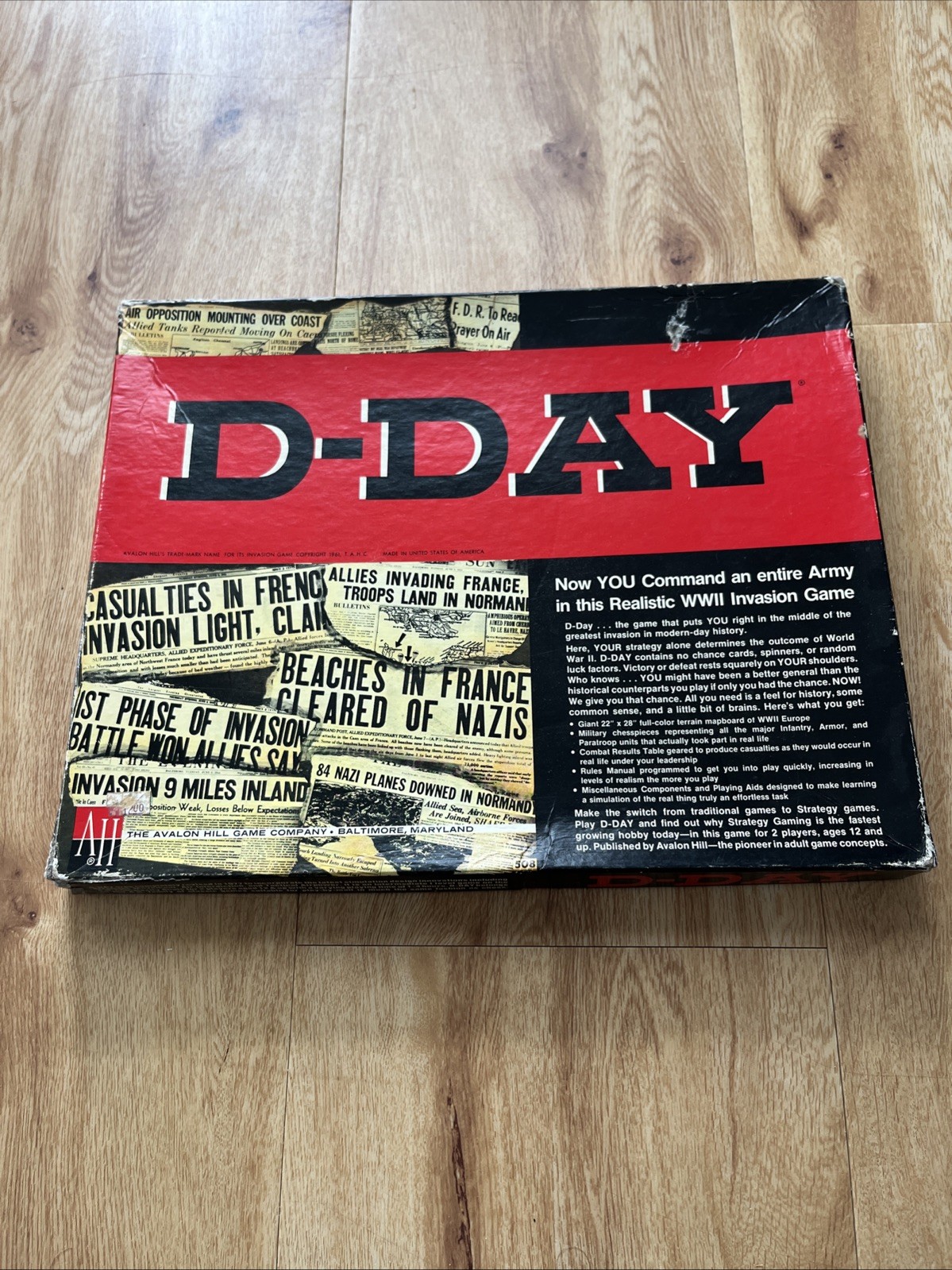 D-Day: World War II Invasion Board Wargame by Avalon Hill Punched (Read Desc.)