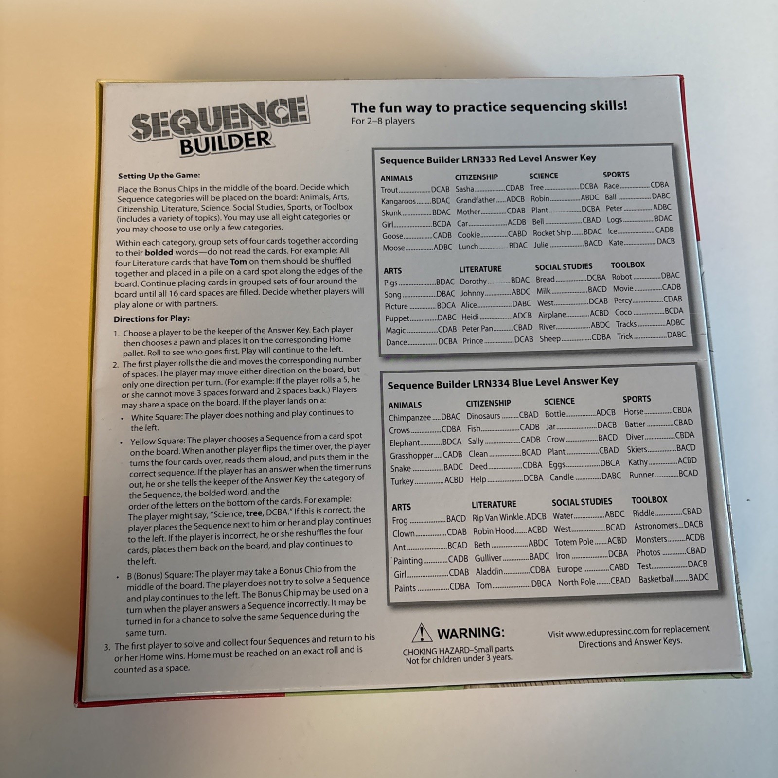 Learning Well Sequence Builder Reading Skill Board Game Ages 6+ RL 2.0-3.5 NEW