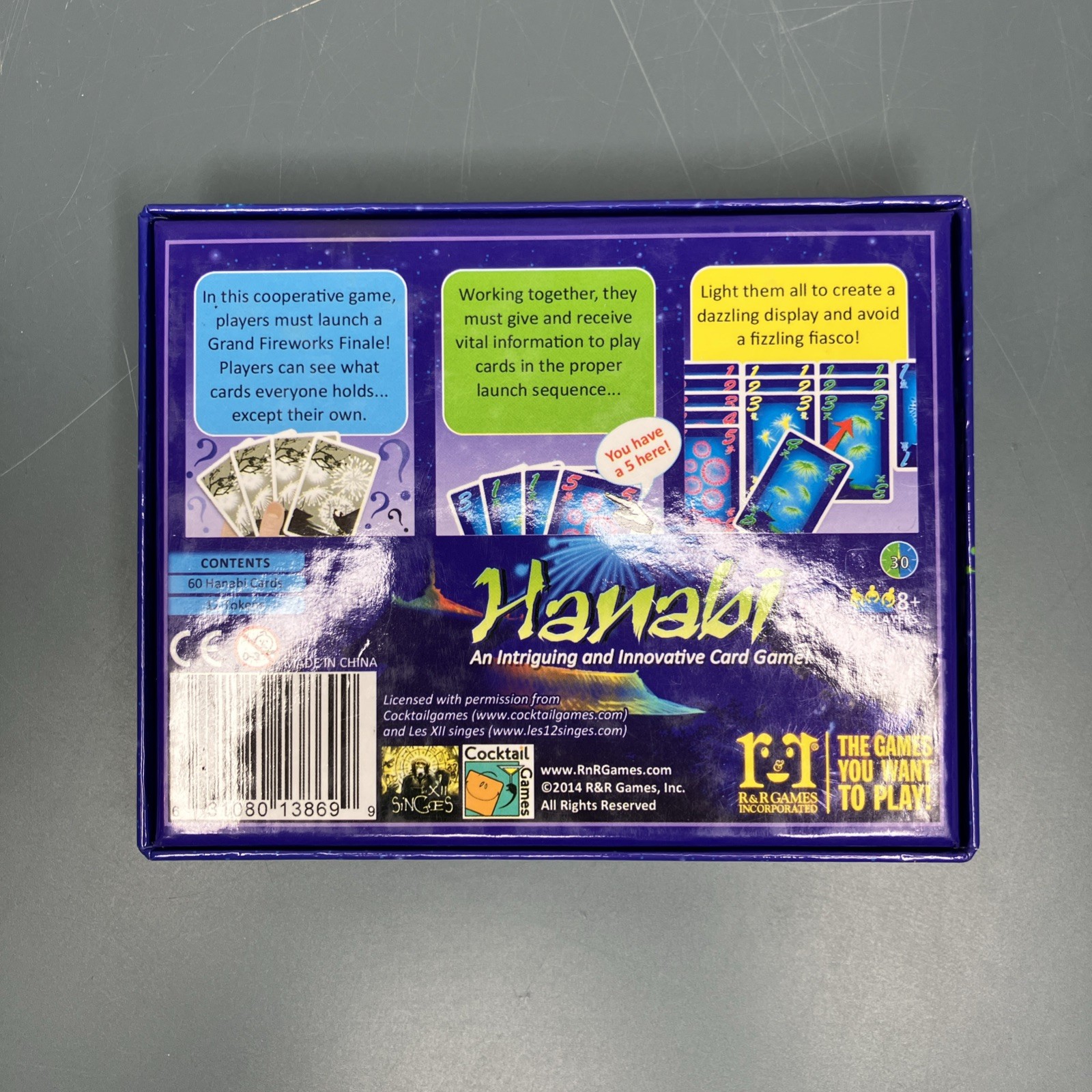 Hanabi Card Game by Antoine Bauza R&R Games Complete Cooperative Fireworks
