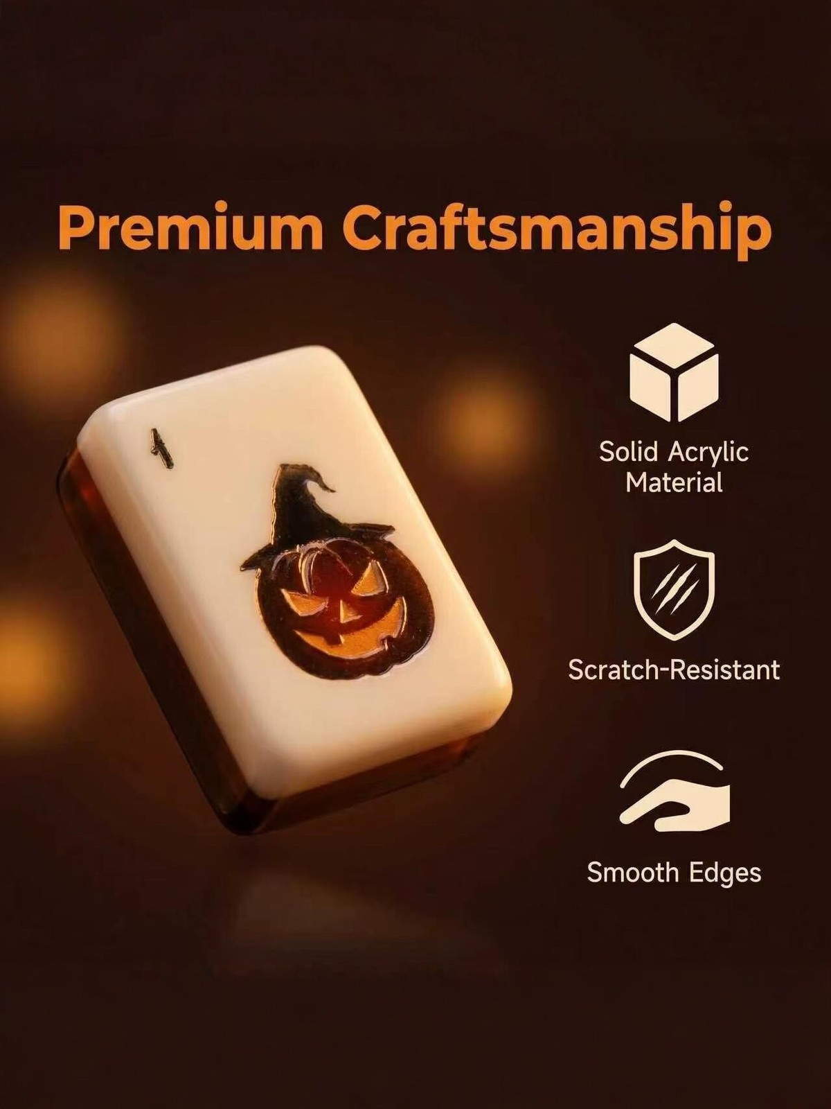 160Pcs American Mahjong Tiles Halloween Acrylic Set