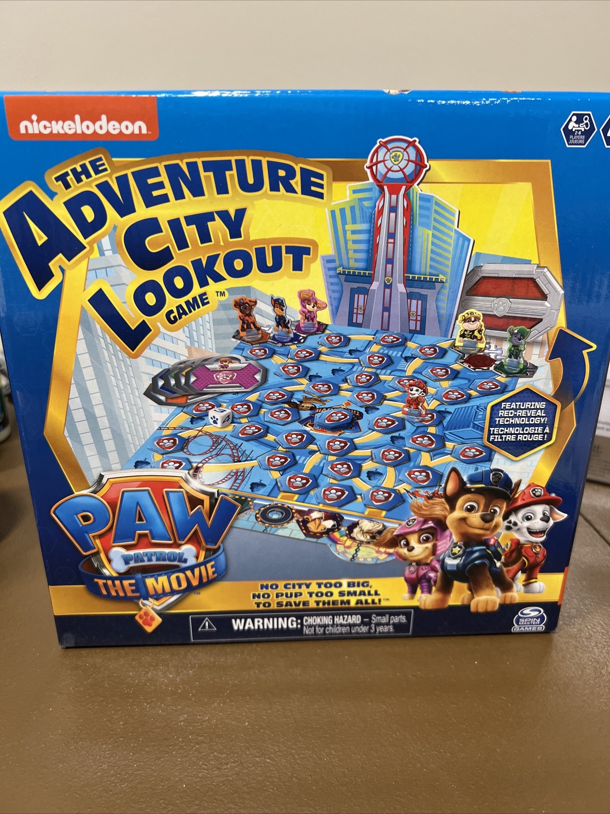 Paw Patrol The Movie, Adventure City Lookout Board Game for 2-6 Players Ages 4+