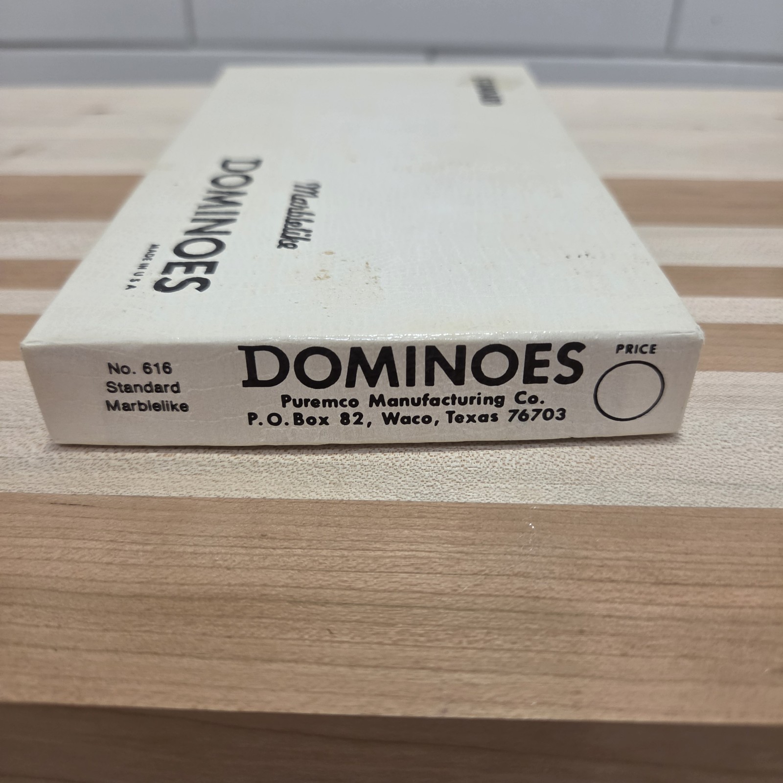 Puremco Marblelike Dominoes White Standard Double 6 WATERMELON No 616 Vintage