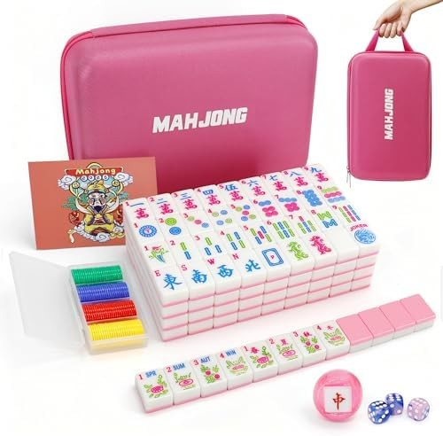 Jolitac American Mahjong Game Set, 166 Premium Tiles, Mahjong Tile Set with Stur