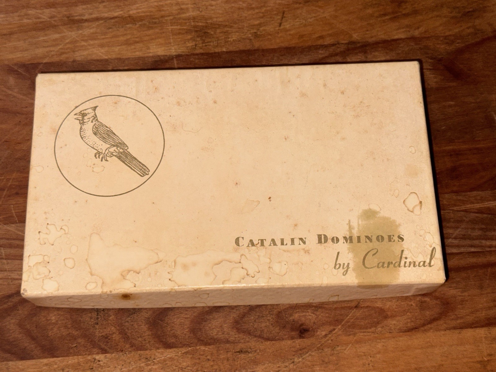 1940s Catalina Dominoes by Cardinal GREEN No. 500 With Original Box. Very Nice