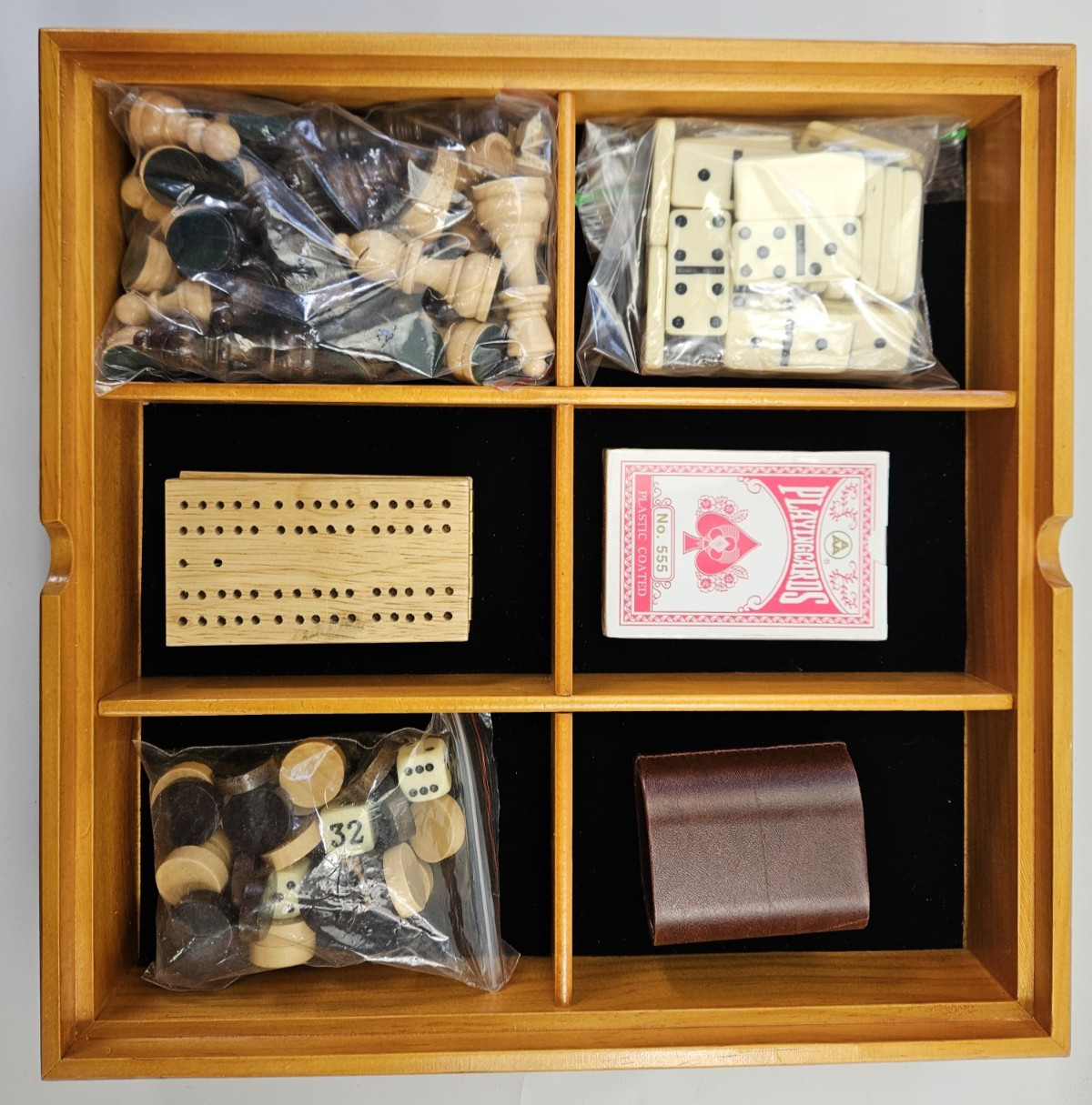 7-in-1 Chess/Checkers/Backgammon/Dominoes/Poker/Cribbage Board Game Combo Set