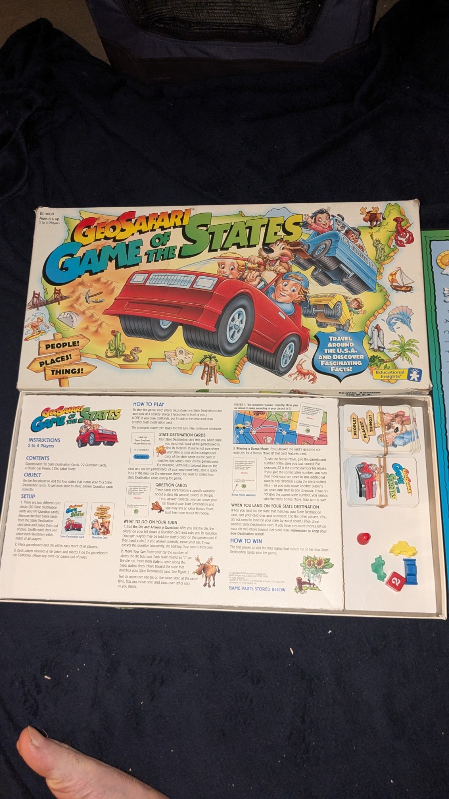 1999 EDUCATIONAL INSIGHTS GEOSAFARI GAME OF THE STATES Has All Pieces To Play