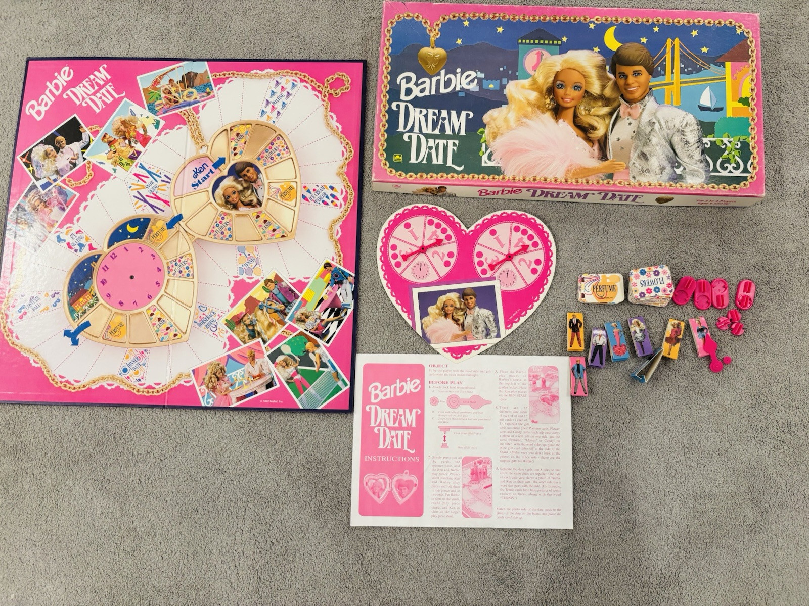 Barbie Ken Dolls Dream Date 1992 Golden Mattel Vintage Board Game 99% Complete